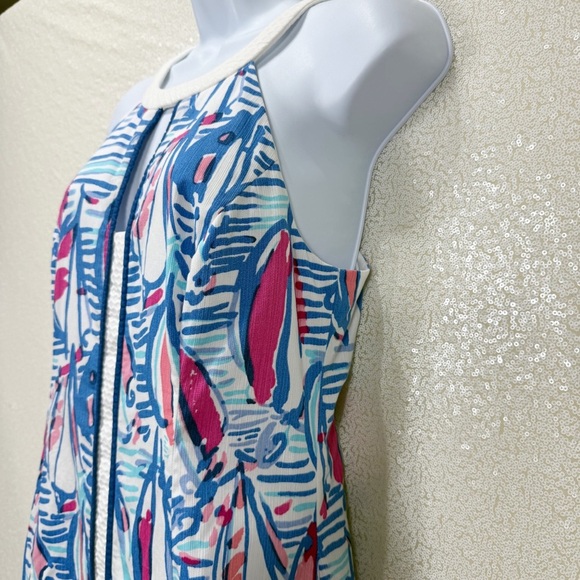Lilly Pulitzer Pearl Shift Red Right Return – Size 6- Blue Pink Sailboat Print - Picture 9 of 14